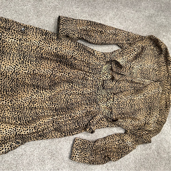 Mara Hoffman Silk Leopard Print Button Down Open Back T-Shirt Dress - Picture 7 of 9